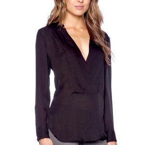 Theory Corbette Black 100% Silk Blouse Size P